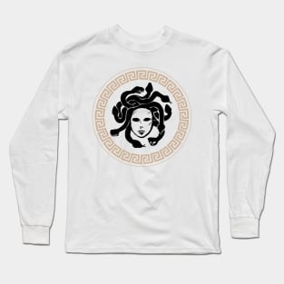 Goddess Athena Shield with Medusa Head Long Sleeve T-Shirt